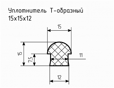 Уплотнитель (профиль) № Т-20 Ц