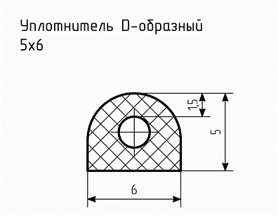 Уплотнитель (профиль) № D-24 Ц