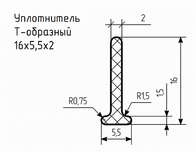 Уплотнитель (профиль) № Т-10