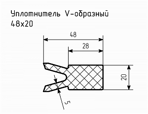 Уплотнитель (профиль) НО-68, № 5 Ц 