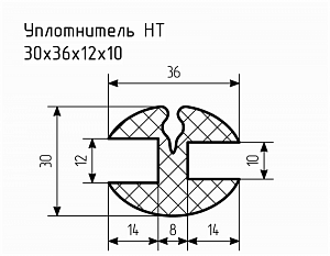 Уплотнитель НТ 30х36х12х10 Ц
