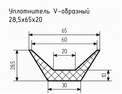 Уплотнитель (профиль) № V-4 Ц