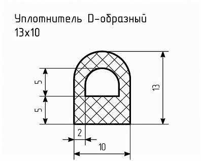 Уплотнитель (профиль) № D-29 Ц