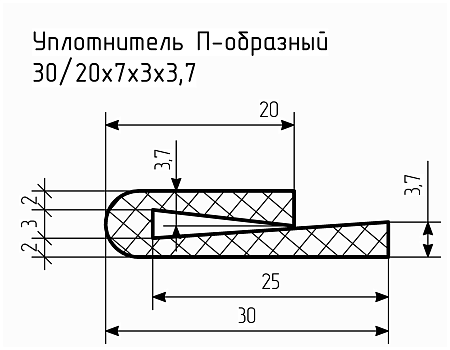 Уплотнитель (профиль) № П-103 Ц