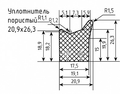 Уплотнитель (профиль) № Пористый-7