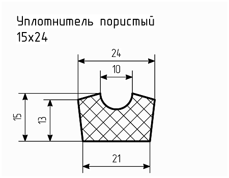 Уплотнитель (профиль) № Пористый-22 Ц