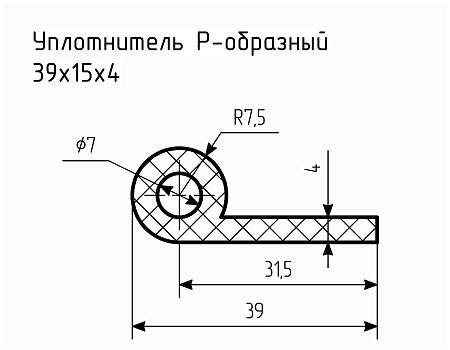 Уплотнитель (профиль) № Р-17 Ц