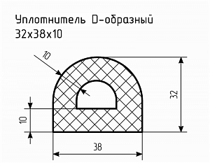 Уплотнитель (профиль) № D-7 Ц