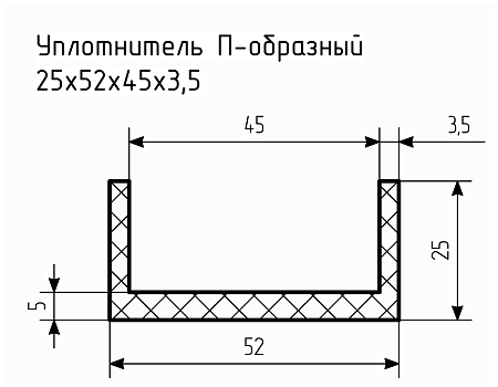 Уплотнитель (профиль) № П-96 Ц